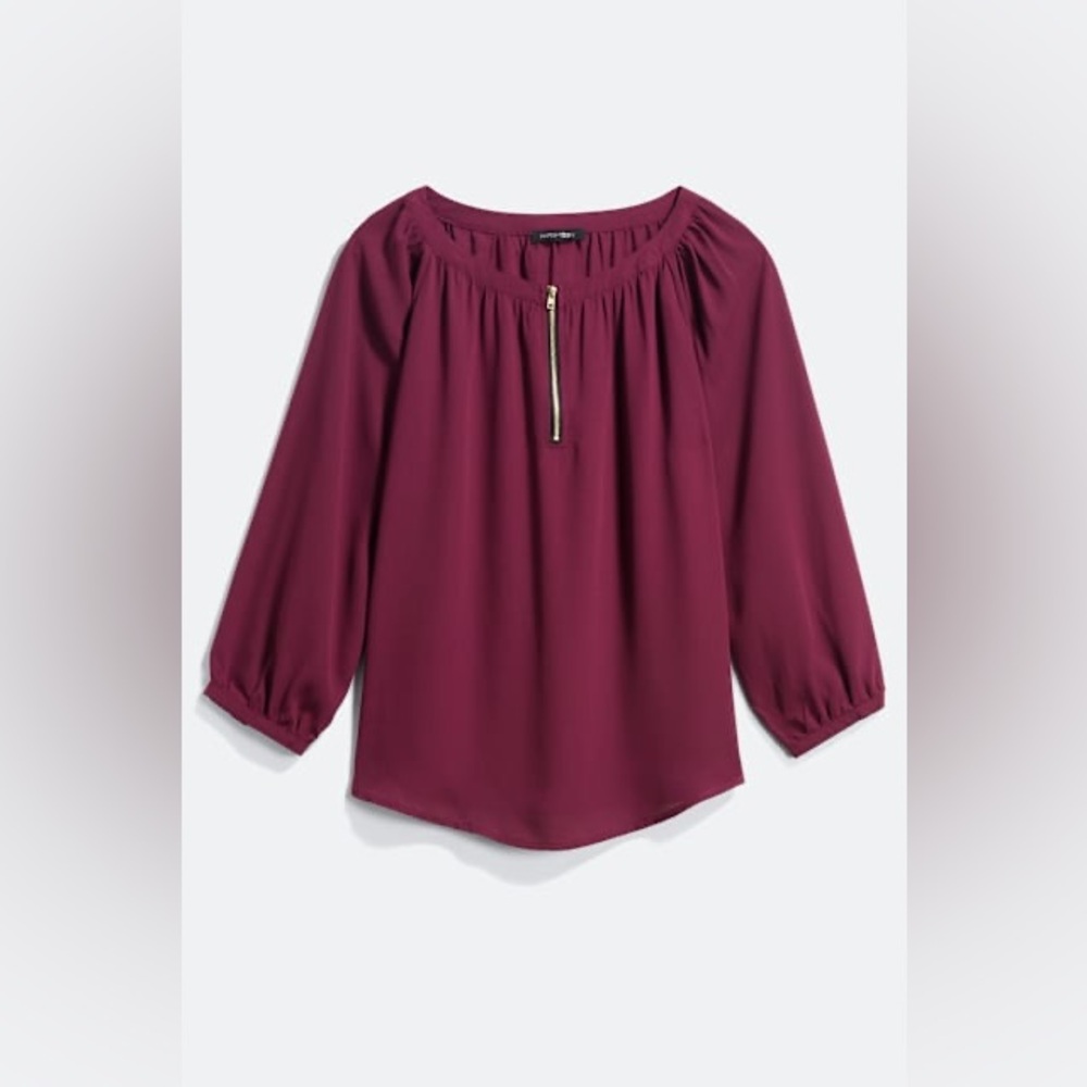 Papermoon Burgundy Blouse w/ Zipper Detail size Medium